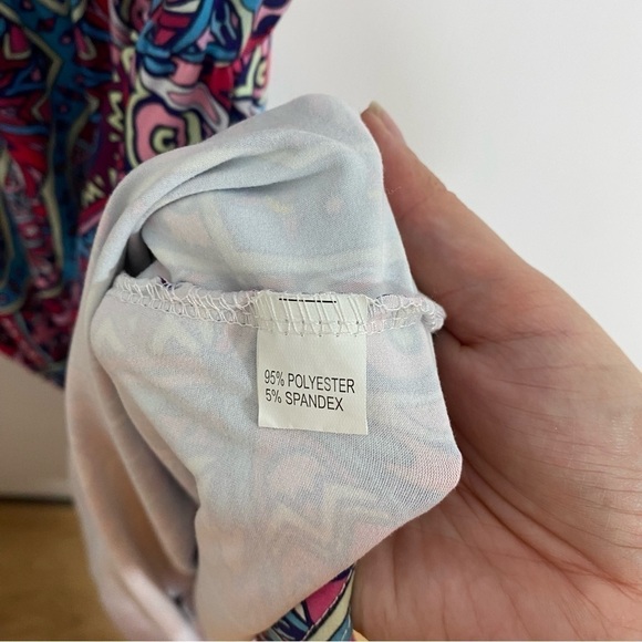 Aranoy Medallion Abstract Maxi Dress Large Pink Blue Short Sleeve Colorful - Picture 10 of 10